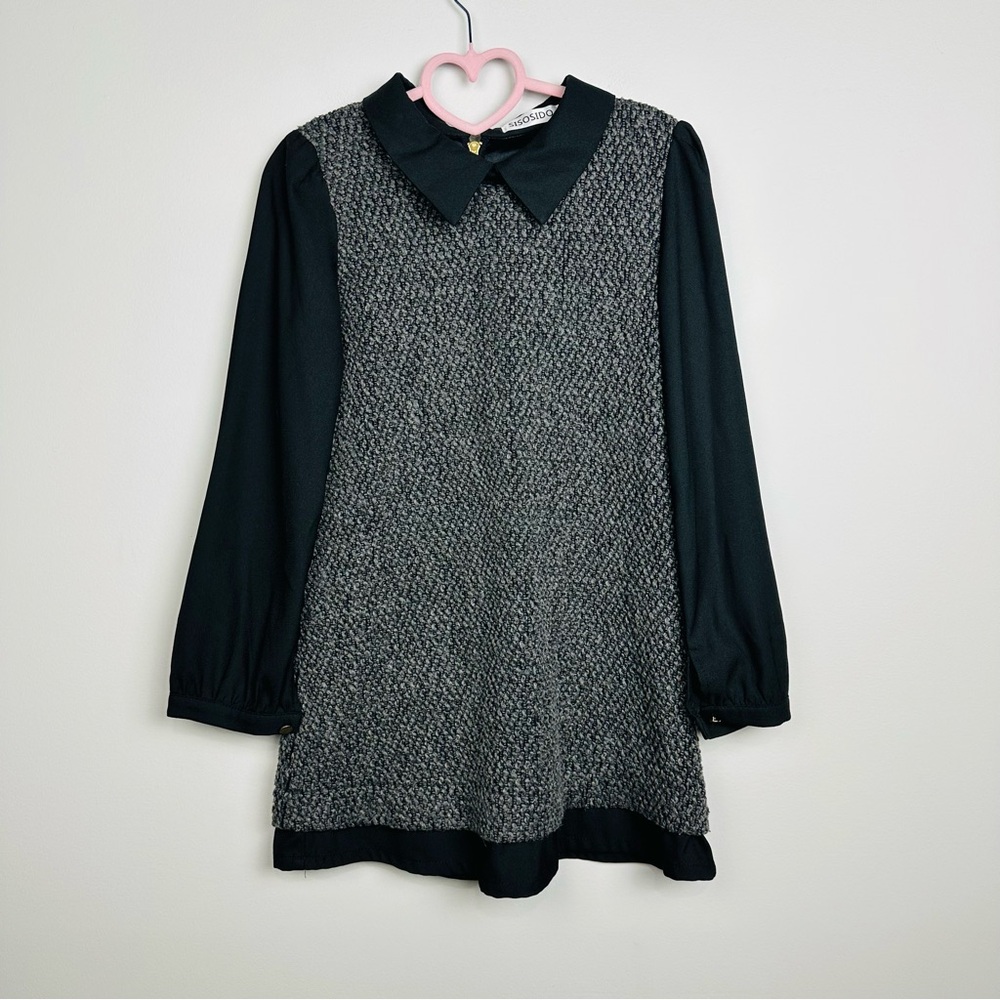 Sisosido Tweed Long Sleeve Shirt Dress Size Large